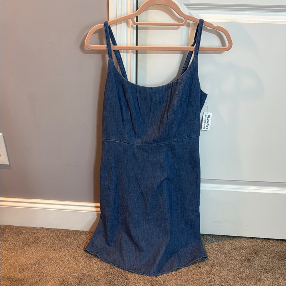 Old Navy Blue Denim Sleeveless Dress